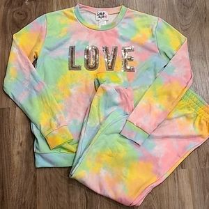 New Tie dye sweatshirt set small